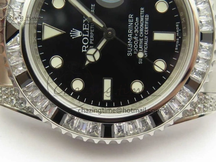 0504 GoAnywhere Submariner Black Diamond Bezel SS GSF Best Edition Black Dial On SS Bracelet A 3270